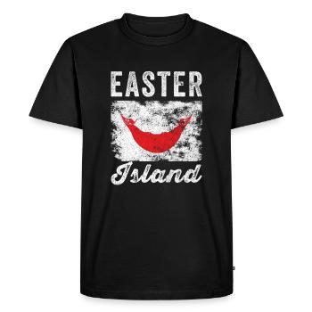 Drapeau de l’île de Pâques Vintage Rapa Nui Drapeau - T-shirt Premium bio Homme - noir - Devant - Nico (187cm)