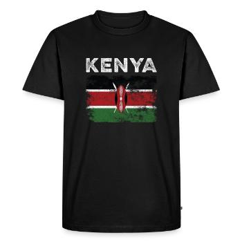 Kenya Flag Distressed - Kenyan Flag - T-shirt Premium bio Homme - noir - Devant - Nico (187cm)
