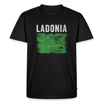 Ladonia Flag Distressed - Ladonien Flag - Men's Premium Organic T-Shirt - black - Front - Nico (187cm)