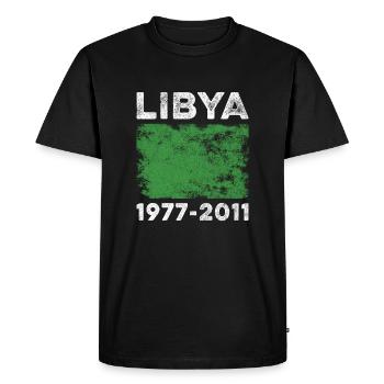 Libye 1977-2011 Drapeau Vintage Drapeau Libyen - T-shirt Premium bio Homme - noir - Devant - Nico (187cm)