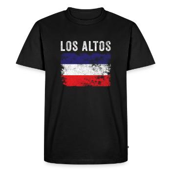 Los Altos Drapeau en détresse Los Altos Drapeau - T-shirt Premium bio Homme - noir - Devant - Nico (187cm)