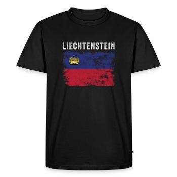 Drapeau du Liechtenstein en détresse - T-shirt Premium bio Homme - noir - Devant - Nico (187cm)