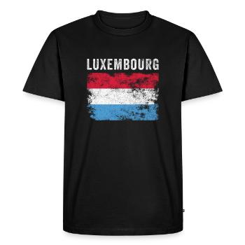 Drapeau luxembourgeois en détresse - T-shirt Premium bio Homme - noir - Devant - Nico (187cm)
