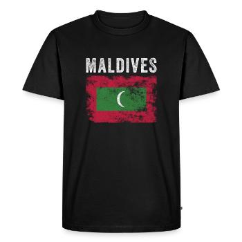 Drapeau des Maldives Drapeau des Maldives En détresse - T-shirt Premium bio Homme - noir - Devant - Nico (187cm)