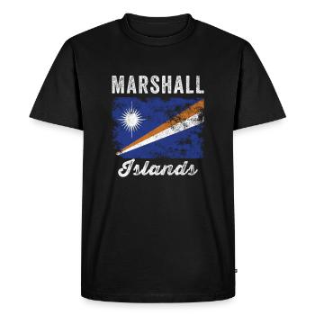 Drapeau des Îles Marshall en détresse - T-shirt Premium bio Homme - noir - Devant - Nico (187cm)