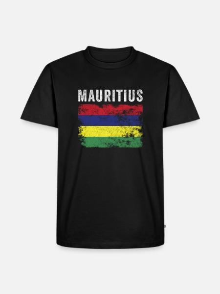 Mauritius Flag Distressed Mauritian Flag - Men's Premium Organic T-Shirt - black