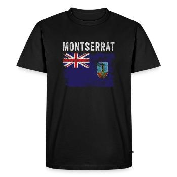 Drapeau de Montserrat en détresse - T-shirt Premium bio Homme - noir - Devant - Nico (187cm)