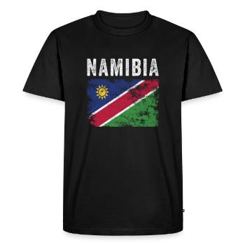 Drapeau namibien en détresse - Drapeau namibien - T-shirt Premium bio Homme - noir - Devant - Nico (187cm)