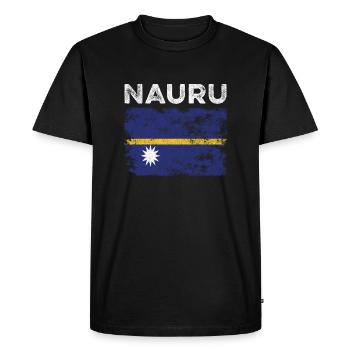 Drapeau de Nauru en détresse - Drapeau de Nauruan - T-shirt Premium bio Homme - noir - Devant - Nico (187cm)