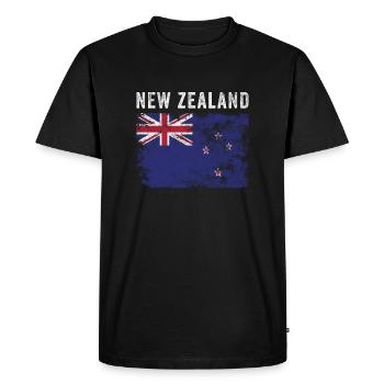 Drapeau néo-zélandais en détresse - T-shirt Premium bio Homme - noir - Devant - Nico (187cm)