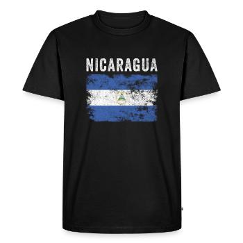 Nicaragua Flag Vintage - Nicaraguan Flag - Men's Premium Organic T-Shirt - black - Front - Nico (187cm)