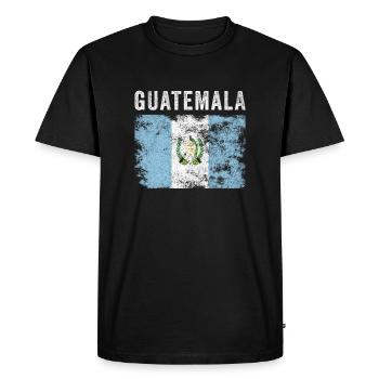 Guatemala Flag Vintage - Guatemalan Flag - Men's Premium Organic T-Shirt - black - Front - Nico (187cm)