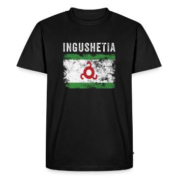 Ingushetia Flag Distressed - Ingush Flag - Men's Premium Organic T-Shirt - black - Front - Nico (187cm)