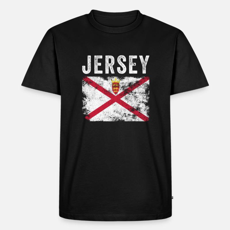 Jersey Flag Distressed - Jersey Flag - Männer Premium Bio T-Shirt - Schwarz