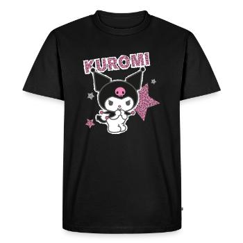 Kuromi Avec Des Lettres Dans Le Style Leo - T-shirt Premium bio Homme - noir - Devant - Nico (187cm)