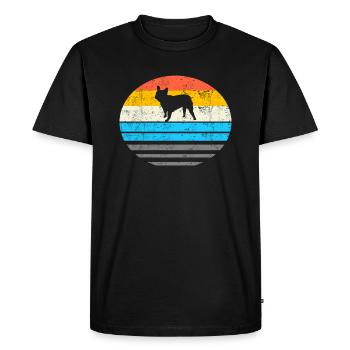 French Bulldog Retro Gift - Men's Premium Organic T-Shirt - black - Front - Nico (187cm)