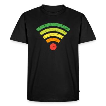 Réception complète - T-shirt Premium bio Homme - noir - Devant - Nico (187cm)