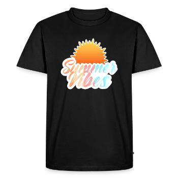 Vibes d’été rétro - T-shirt Premium bio Homme - noir - Devant - Nico (187cm)