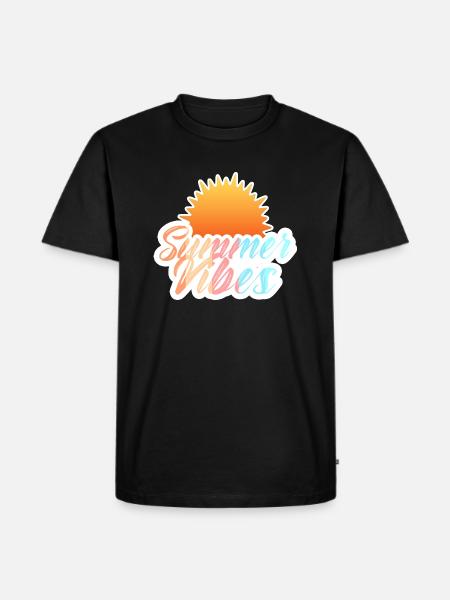 Retro Sommer Vibes - Männer Premium Bio T-Shirt - Schwarz