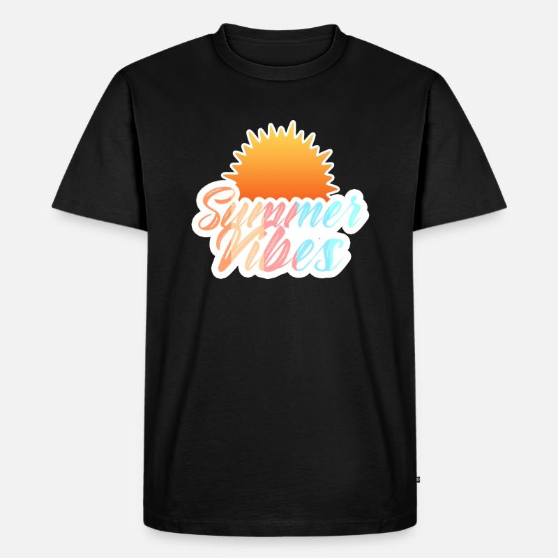 Retro Sommer Vibes - Männer Premium Bio T-Shirt - Schwarz