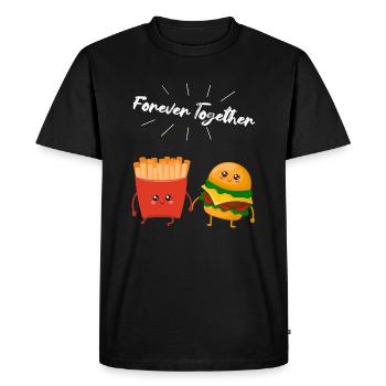 Burger & Fries Couple Gift for Fries Lovers - Men's Premium Organic T-Shirt - black - Front - Nico (187cm)