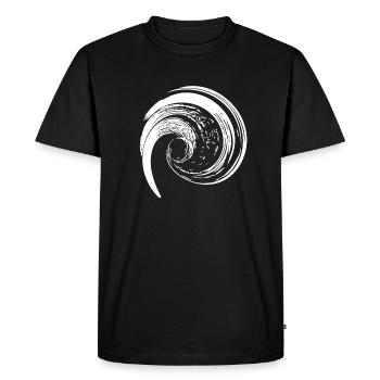 Twisted Wave Swirl Formation - Men's Premium Organic T-Shirt - black - Front - Nico (187cm)