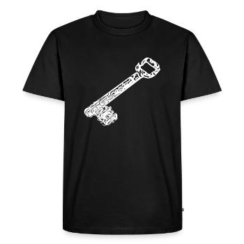 Vintage ancient rusty rustic house keys - Men's Premium Organic T-Shirt - black - Front - Nico (187cm)