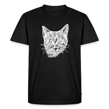 Chaton mignon et mignon - T-shirt Premium bio Homme - noir - Devant - Nico (187cm)