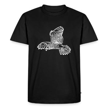 Faucon élégant avec des ailes en vol vibrant - T-shirt Premium bio Homme - noir - Devant - Nico (187cm)
