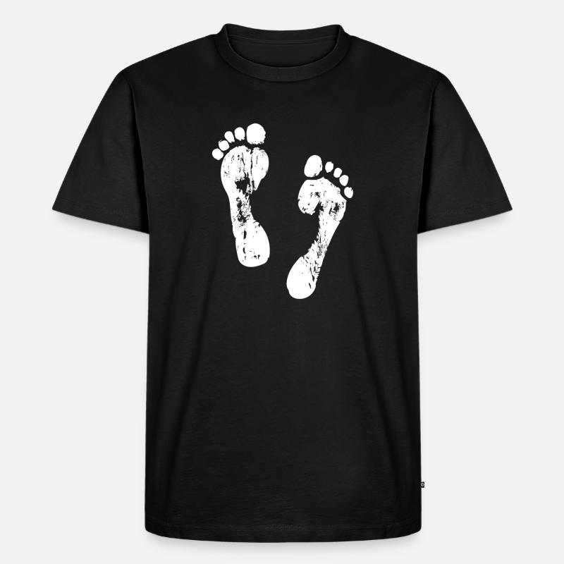 Fußabdrücke im Sand - Männer Premium Bio T-Shirt - Schwarz