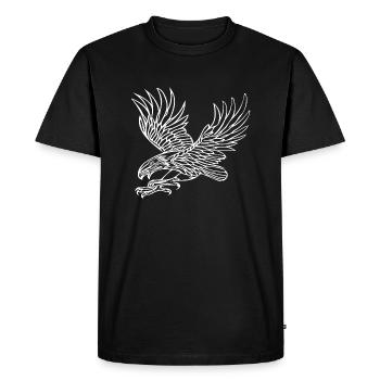 Aigle en vol pour les amoureux des oiseaux et les fauconniers - T-shirt Premium bio Homme - noir - Devant - Nico (187cm)