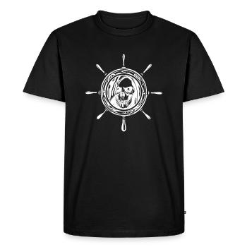 Volant avec peur Skull Sailor’s Face - T-shirt Premium bio Homme - noir - Devant - Nico (187cm)