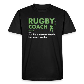 Définition de l’entraîneur sportif Rugby - T-shirt Premium bio Homme - noir - Devant - Nico (187cm)