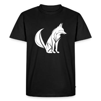 Smart Mignon Fox Tattoo Style Portrait - T-shirt Premium bio Homme - noir - Devant - Nico (187cm)