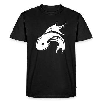 Tatouage de portrait de poisson - T-shirt Premium bio Homme - noir - Devant - Nico (187cm)