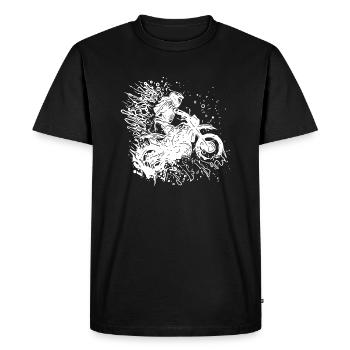 Motorcycle Tattoo Splash Racing Style - Men's Premium Organic T-Shirt - black - Front - Nico (187cm)
