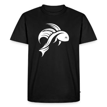 Tatouage de portrait de poisson de combat - T-shirt Premium bio Homme - noir - Devant - Nico (187cm)