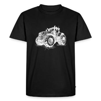 Grand tracteur de terrain Tracteur de récolte agricole - T-shirt Premium bio Homme - noir - Devant - Nico (187cm)