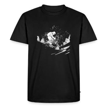 Skieur Hors route Extérieur Poudreuse Neige Style - T-shirt Premium bio Homme - noir - Devant - Nico (187cm)