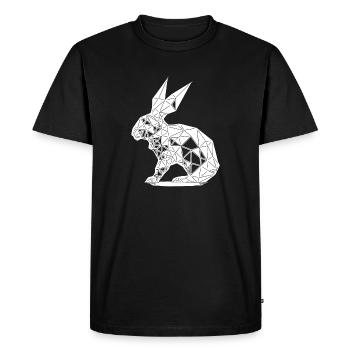 Géométrie Lapin Lignes Géométrie Lapin - T-shirt Premium bio Homme - noir - Devant - Nico (187cm)