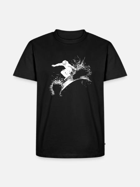 Powder Snow Jump Style Move Crazy Snowboard - Men's Premium Organic T-Shirt - black