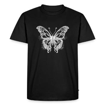 Lignes de tatouage minces Style Butterfly Dream - T-shirt Premium bio Homme - noir - Devant - Nico (187cm)