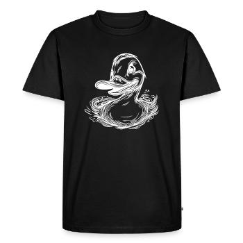 Canard nageur avec un grand bec - T-shirt Premium bio Homme - noir - Devant - Nico (187cm)
