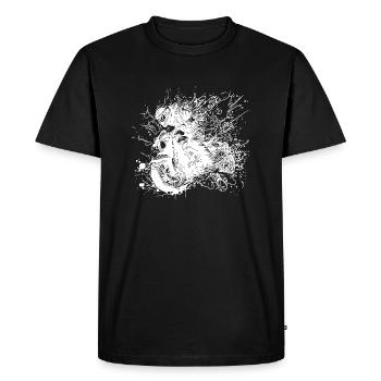 Biker with Helmet Off-Road Riding Splash Style - Men's Premium Organic T-Shirt - black - Front - Nico (187cm)
