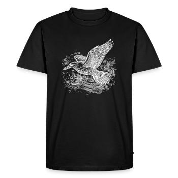 Elégante mouette volante au-dessus de l’eau - T-shirt Premium bio Homme - noir - Devant - Nico (187cm)