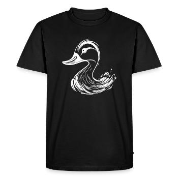 Cute Tattoo Style Duck - Men's Premium Organic T-Shirt - black - Front - Nico (187cm)