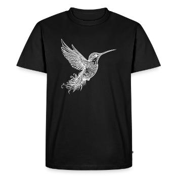 Colibri volant exotique tropical avec des ailes - T-shirt Premium bio Homme - noir - Devant - Nico (187cm)