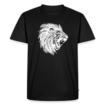 Wild Mighty Lion Head Tattoo Style Mane - T-shirt Premium bio Homme - noir - Devant - Nico (187cm)