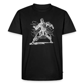 Karate Master Dojo Tattoo Style - Men's Premium Organic T-Shirt - black - Front - Nico (187cm)