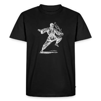 Karate Martial Arts Master Pose Tattoo Style - Men's Premium Organic T-Shirt - black - Front - Nico (187cm)